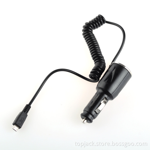 Car Cigarette Lighter Coiled Curly Cable Charger for Samsung Galaxy S4 / I9500 / I9300 - Black